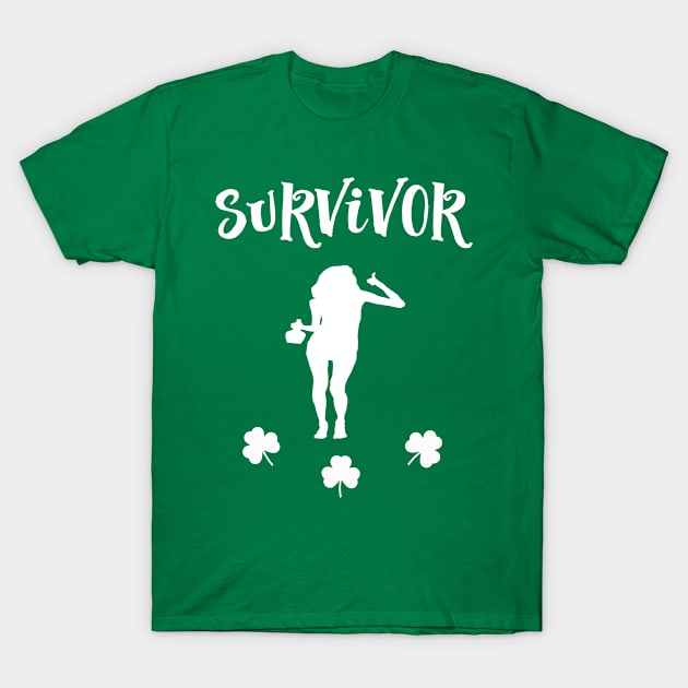 Funny St Patrick Paddy's Day Survivor Drunk Lady T-Shirt by familycuteycom